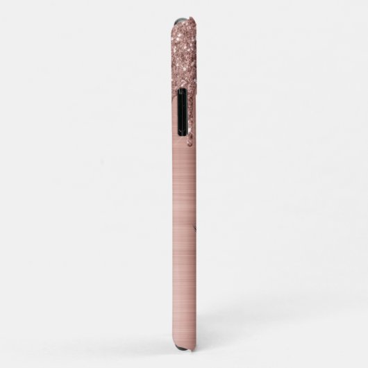 Rose Gold Glitter Sparkle Eyelashes Monogram Name Case-Mate iPhone Hülle (Hinten/Rechts)