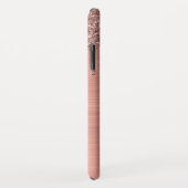 Rose Gold Glitter Sparkle Eyelashes Monogram Name Case-Mate iPhone Hülle (Hinten/Rechts)