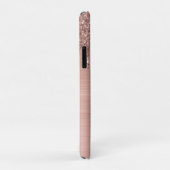 Rose Gold Glitter Sparkle Eyelashes Monogram Name Case-Mate iPhone Hülle (Hinten/Rechts)