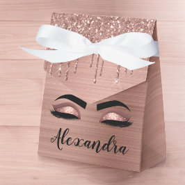Rose Gold Glitter Sparkle Eyelashes Monogram Name Geschenkschachtel