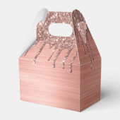 Rose Gold Glitter Sparkle Eyelashes Monogram Name Geschenkschachtel (Rückseite)