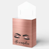 Rose Gold Glitter Sparkle Eyelashes Monogram Name Geschenkschachtel (Geöffnet)