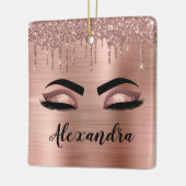 Rose Gold Glitter Sparkle Eyelashes Monogram Name Keramikornament (Links)