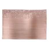 Rose Gold Glitter Sparkle Eyelashes Monogram Name Kissenbezug (Rückseite)