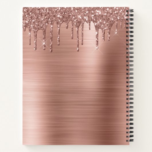 Rose Gold Glitter Sparkle Eyelashes Monogram Name Notizblock (Rückseite)