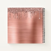 Rose Gold Glitter Sparkle Eyelashes Monogram Name Notizblock (Rückseite)