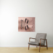 Rose Gold Glitter Sparkle Eyelashes Monogram Name Wandteppich (Beispiel (Horizontal))