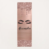 Rose Gold Glitter Sparkle Eyelashes Monogram Name Yogamatte (Vorderseite)