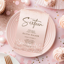 Rose Gold Glitter Süße 16 Geburtstagsfeier