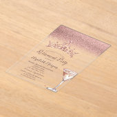 Rose Gold Glitter Tiara Martini Glass Retirement  Acryleinladungen (Ablage )