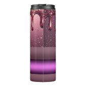 Rose Gold Glitter-Tropf Custom-Name Thermosbecher (Rückseite)