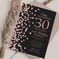 Rose Gold Glitter Überraschung 30. Geburtstag Schw