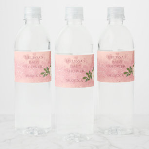 Rose Gold Glitter und Glamour individuell Wasserflaschenetikett
