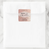 Rose Gold-Glitterheft Sojakonzerne Quadratischer Aufkleber (Tasche)