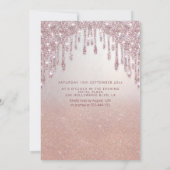 Rose gold glitterige Tropfen ombre tiara Einladung (Rückseite)