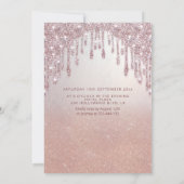 Rose gold glitterige Tropfen ombre tiara Einladung (Rückseite)