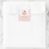 Rose Gold glitterte hausgemachte Kuchen und Lecker Quadratischer Aufkleber (Tasche)