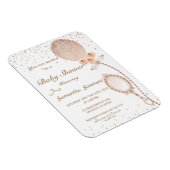 Rose Gold Glittery Balloon Kinderdusche Einladung Magnet (Rechte Seite)