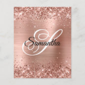 Rose Gold Glittery Foil 40. Geburtstag Einladung Flyer (Hinten)