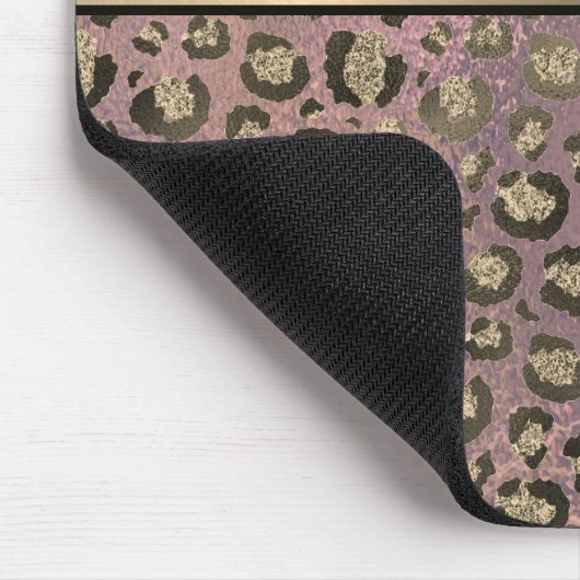Rose Gold Glittery Leopard Mousepad (Ecke)