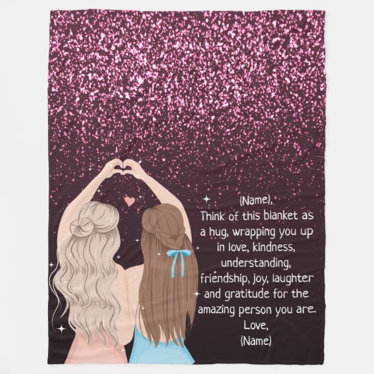 Rose Gold Glittery Sparkle Girls - Kundenspezifisc Fleecedecke (Vorderseite)