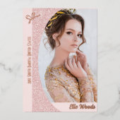 Rose Gold Glitz Foil Autograph Cards für Beispiele Folieneinladung (Vorderseite)