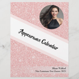 Rose Gold Glitz | Pageant Binder Calendar Page