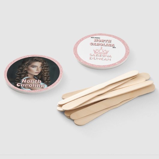 Rose Gold Glitz Pageant Fan Waver 10-Pack Fächer (Non-assembled)