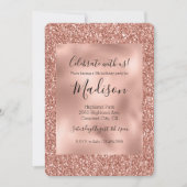 Rose Gold Glitz Stylish Glam Glitzer Einladung (Vorderseite)