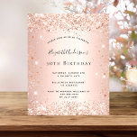 Rose Gold Glitzer<br><div class="desc">Für eine elegante 50. Geburtstagsfeier (oder jedes Alter). Eine Rose goldener Hintergrund. Dekoriert mit Imitat Glitzer. Personalisieren und fügen Sie einen Namen und Party-Details hinzu. Der Name wird mit einem handgeschriebenen Stilskript geschrieben</div>