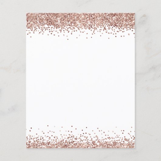 Rose Gold Glitzer 16 . Geburtstag Einladung (Rückseite)