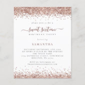 Rose Gold Glitzer 16 . Geburtstag Einladung (Vorderseite)