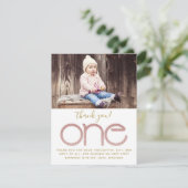 Rose Gold Glitzer 1. Geburtstag Dankeschön Karte (Stehend Vorderseite)