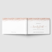 Rose Gold Glitzer 21. Geburtstagsparty Gästebuch (Voll)