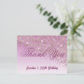 Rose Gold Glitzer, 30. Geburtstag Vielen Dank Postkarte (Stehend Vorderseite)