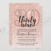 Rose Gold Glitzer 39. Geburtstag Einladung (Vorne/Hinten)