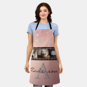 Rose Gold Glitzer 3 Foto Filmstreifen Collage Schürze (Getragen)