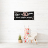 Rose Gold Glitzer 40. Geburtstag Banner (Insitu)