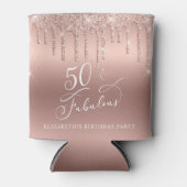Rose Gold Glitzer 50. Geburtstagsparty Dosenkühler (Vorderseite)