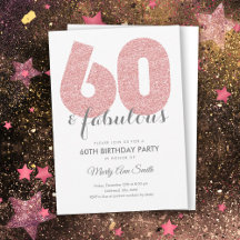 Rose Gold Glitzer 60 & fabelhafte Geburtstagsparty