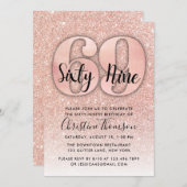 Rose Gold Glitzer 69. Geburtstag Einladung (Vorne/Hinten)