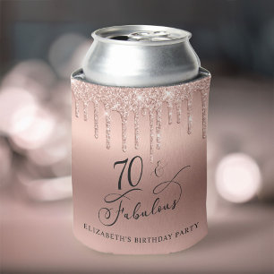 Rose Gold Glitzer 70. Geburtstagsparty Dosenkühler