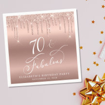 Rose Gold Glitzer 70. Geburtstagsparty
