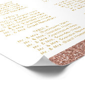 Rose Gold Glitzer 8.5x11 Sitzkarte 48 Namen Poster (Ecke)