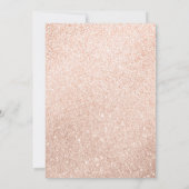 Rose Gold Glitzer Abschluss Einladung (Rückseite)