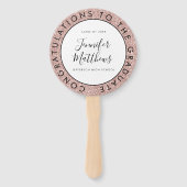 Rose Gold Glitzer Abschluss School Foto Fächer (Vorderseite)