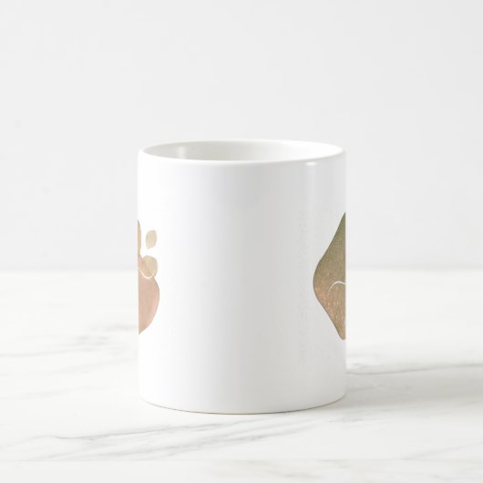 Rose Gold Glitzer Abstrakte Formen Monogram Kaffeetasse (Mittel)