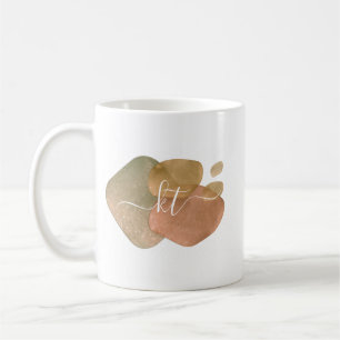 Rose Gold Glitzer Abstrakte Formen Monogram Kaffeetasse