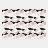 Rose Gold Glitzer Agate Schwarz-weiß Swirl Geschenkpapier Set (Vorderseite)