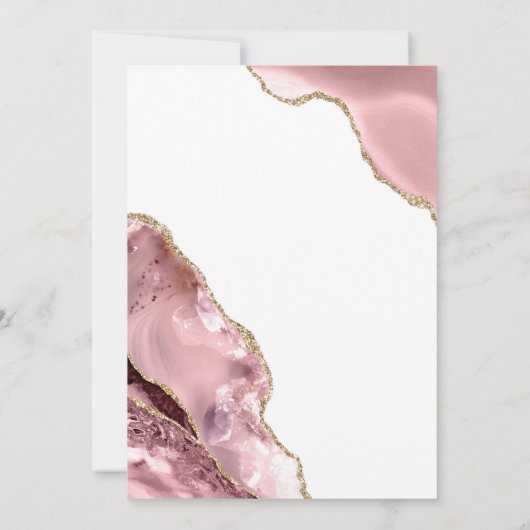 Rose Gold Glitzer Agate Script Luxury Wedding Einladung (Rückseite)